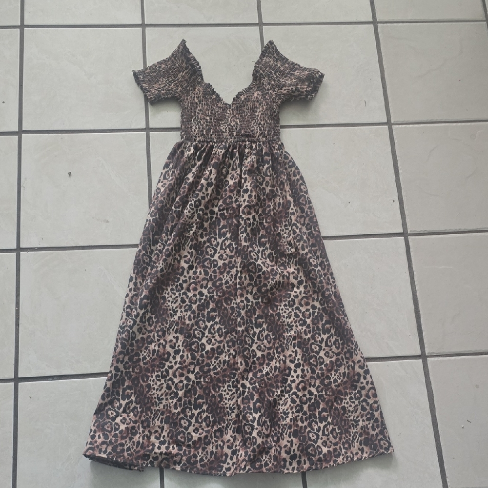 Leopard Print Off-Shoulder Dress